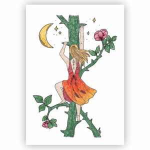 Illustration symbolique Rose initiatique - oeuvre poétique pour accompagner les passages difficiles, retrouver du courage et ouvrir son coeur