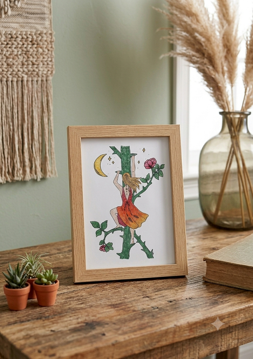 tableau illustration rose initiatique