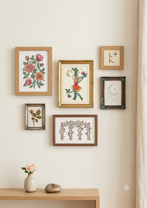 tableau illustration rose initiatique