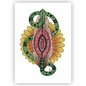 Energie vitale, illustration symbolique pour célébrer son énergie créatrice, son désir et son élan de vie.
