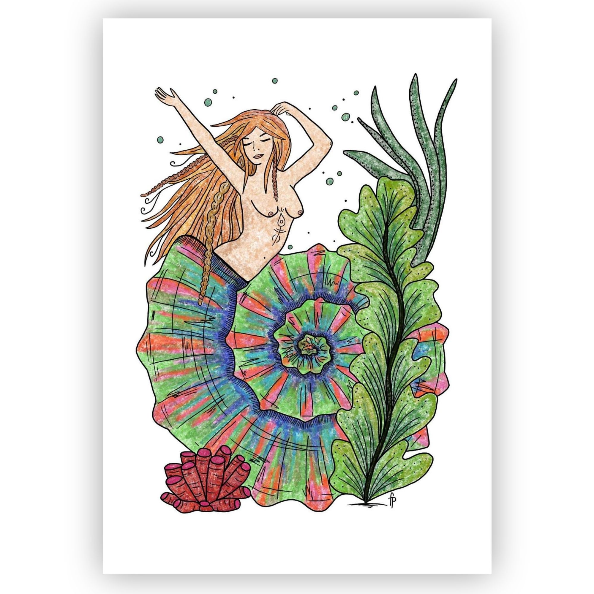 Murmure aquatique • illustration symbolique autour de l'intuition | Flow&Art