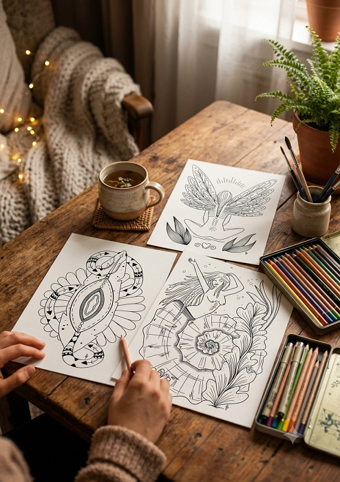 illustration symbolique coloriage