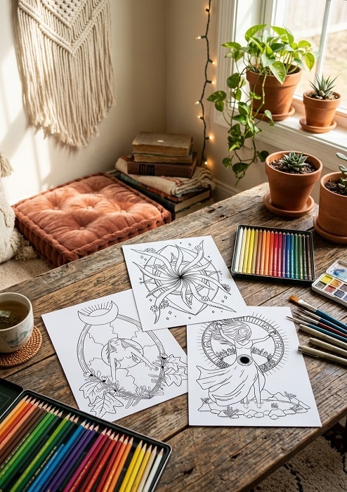 illustration symbolique coloriage
