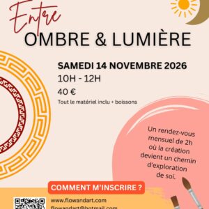 Atelier de médiation artistique angers - thème entre ombre et lumière