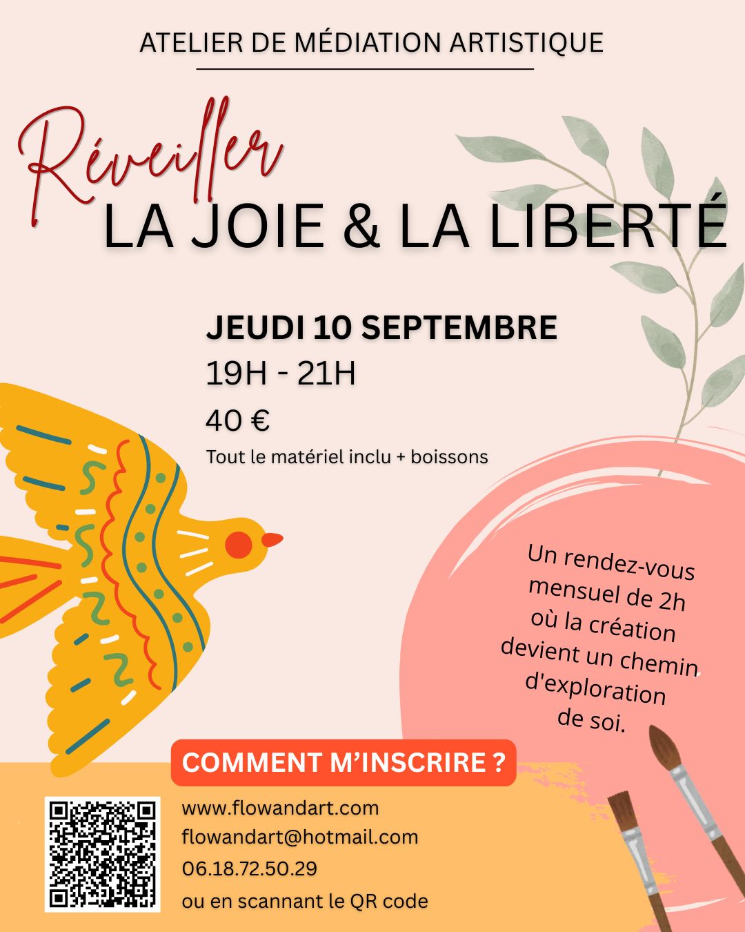 Atelier de médiation artistique angers - thème la joie et la liberté