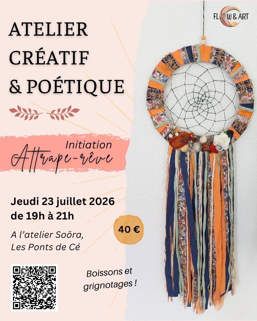 Atelier créatif angers création attrape-rêve 23 juillet 2026