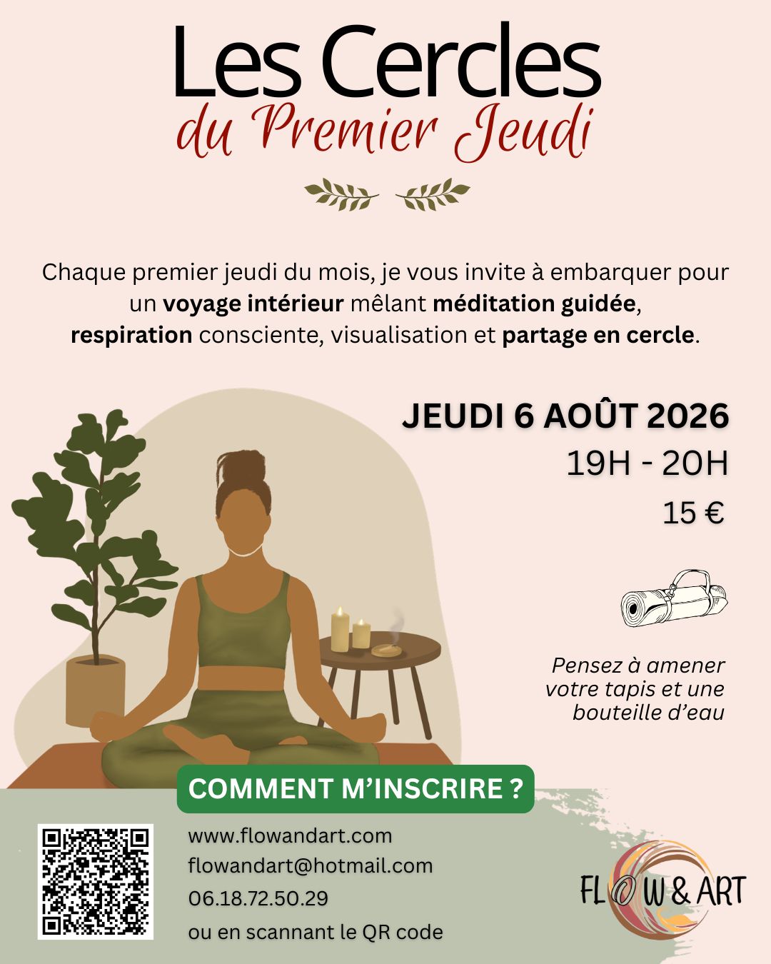 Cercle mensuel du 1er Jeudi - cercle méditation et relaxation - Angers - 6 août 2026