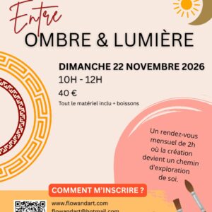 Atelier de médiation artistique angers - thème entre ombre et lumière
