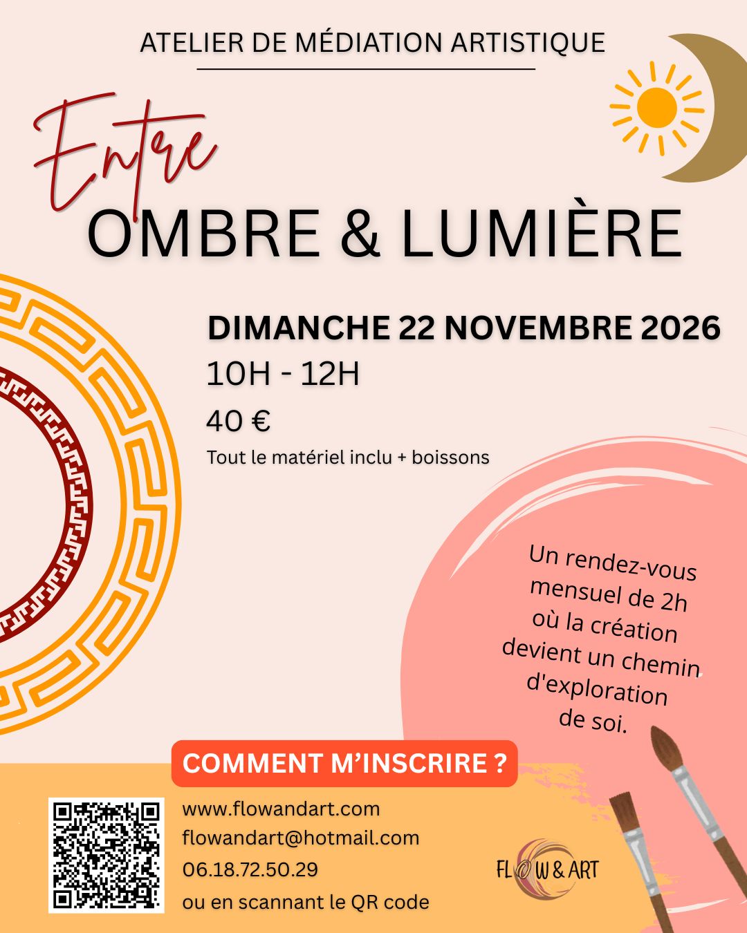 Atelier de médiation artistique angers - thème entre ombre et lumière