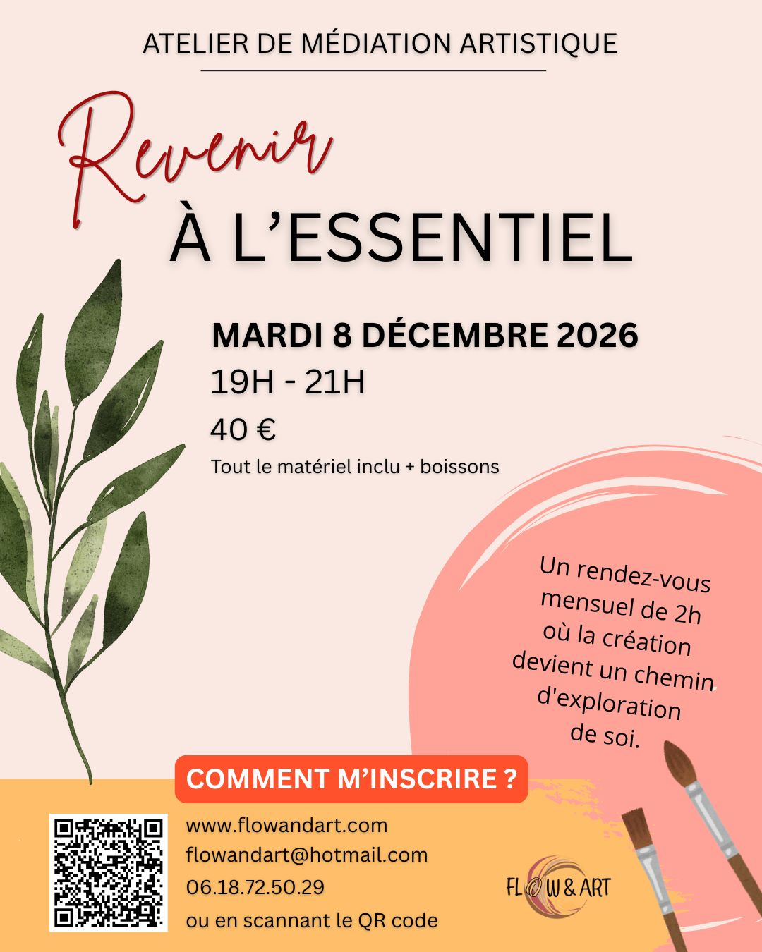 Atelier de médiation artistique angers - thème revenir à l'essentiel