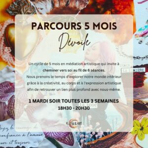 Dévoile, parcours de 5 mois en médiation artistique. Développement personnel et introspection par l'art. Angers