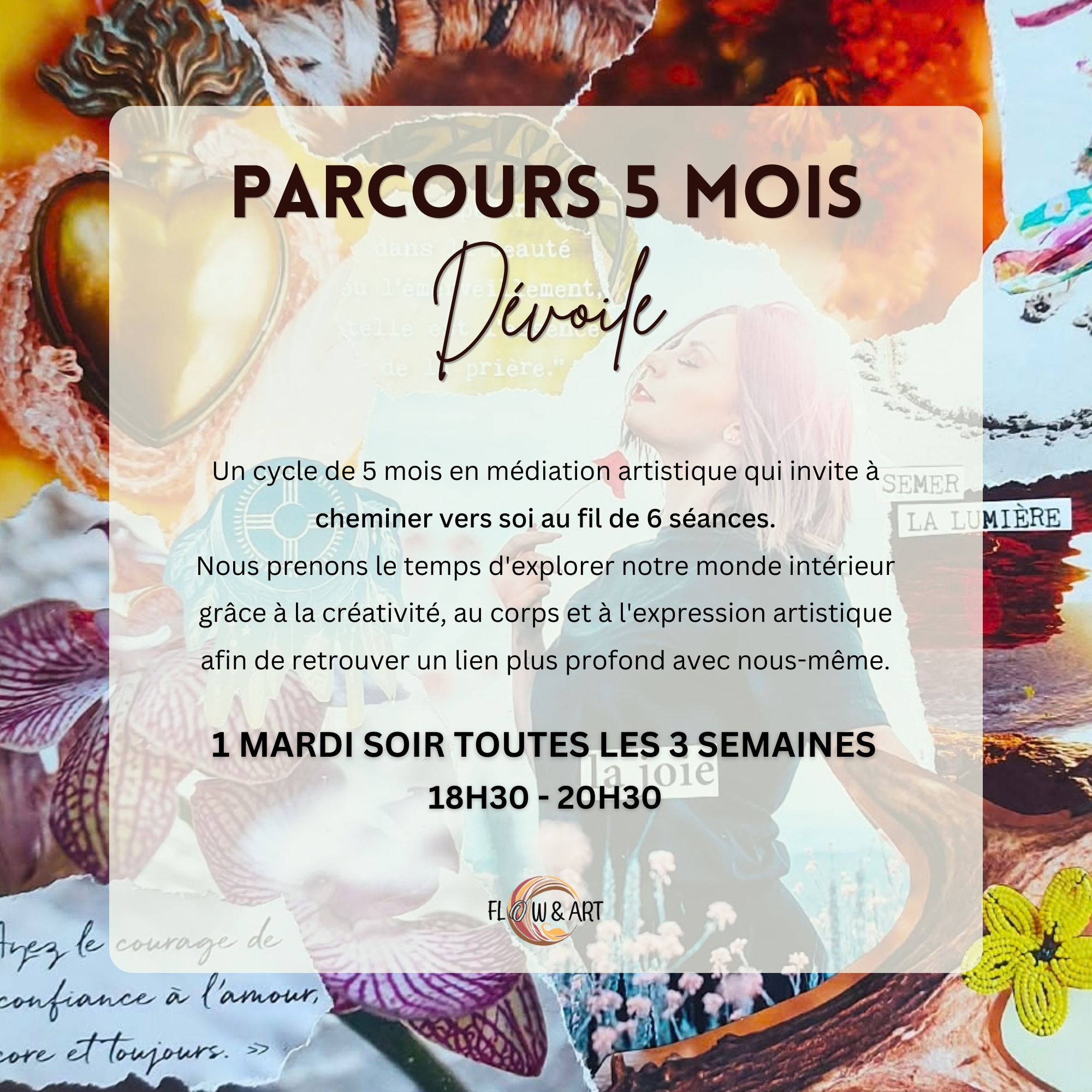 Dévoile, parcours de 5 mois en médiation artistique. Développement personnel et introspection par l'art. Angers